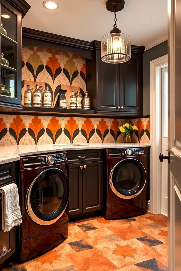 Art Deco Flair - 24 Laundry Room Backsplash Ideas