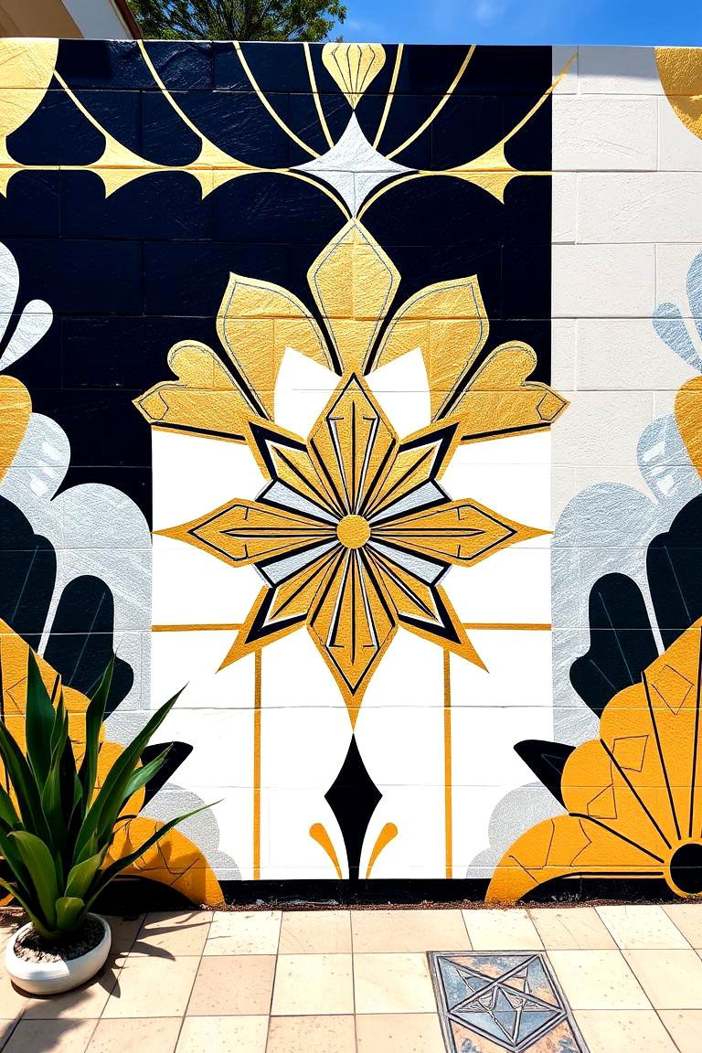 Art Deco Garden Mural - 24 Garden Mural Ideas