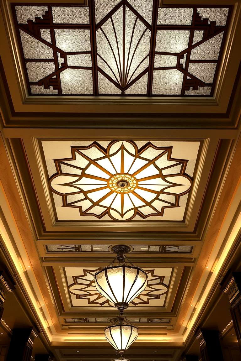 Art Deco Glamour - 24 Ceiling Wallpaper Ideas