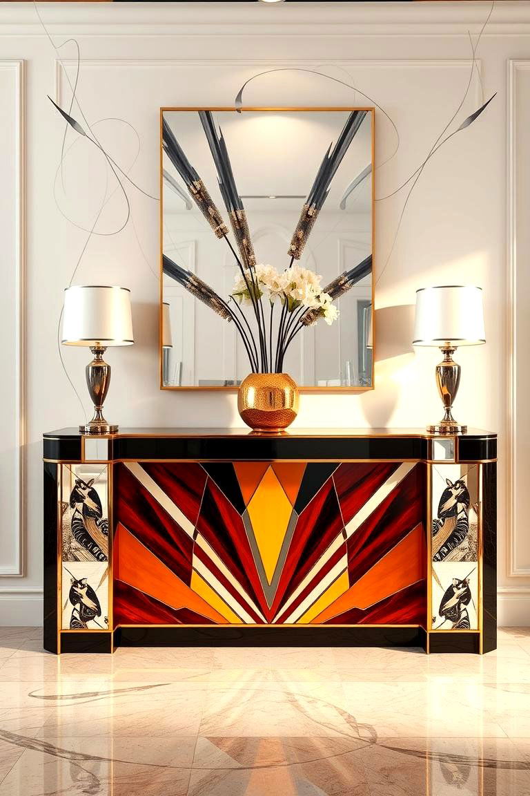 Art Deco Glamour - 24 Console Table Decor Ideas