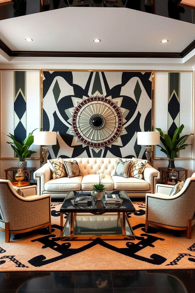 Art Deco Glamour - 24 Cream Couch Living Room Ideas