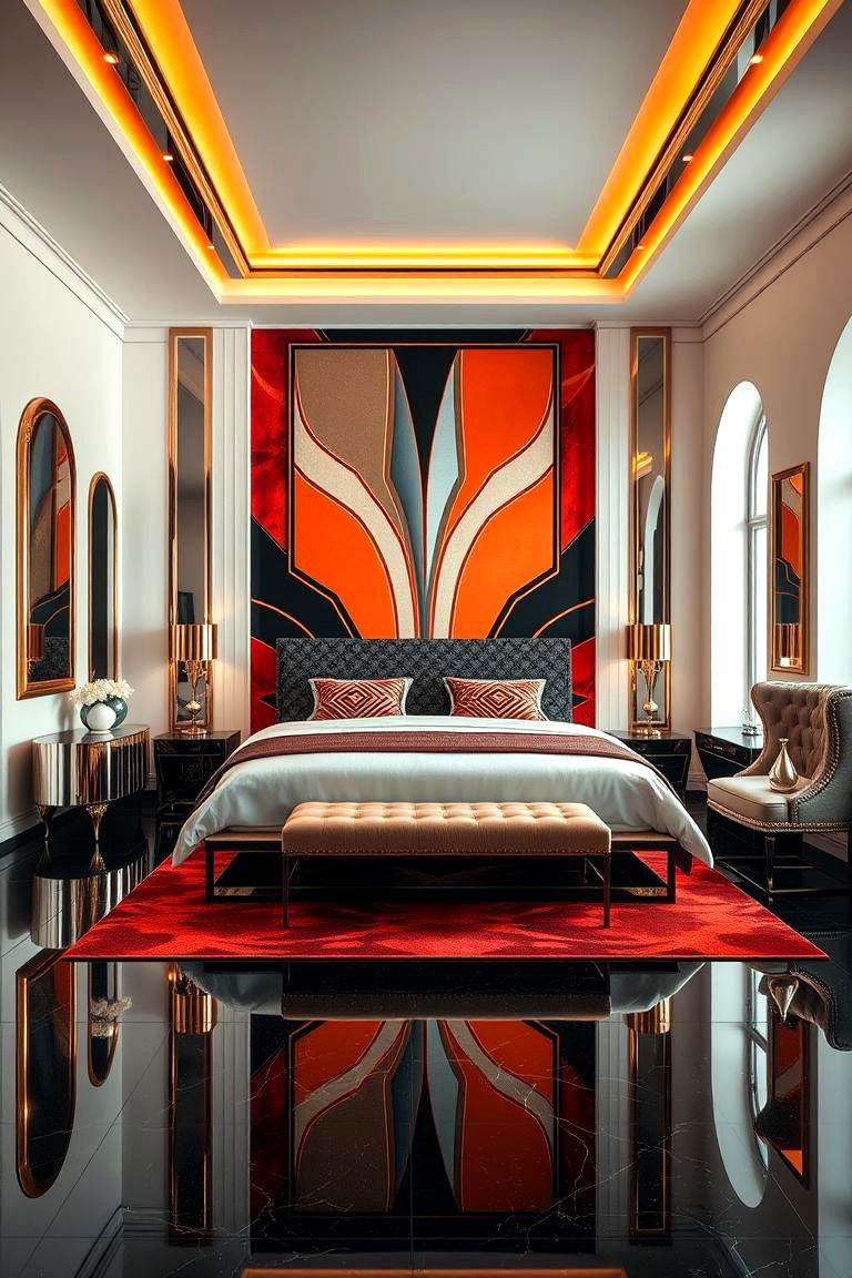Art Deco Glamour - 24 Large Bedroom Design Ideas