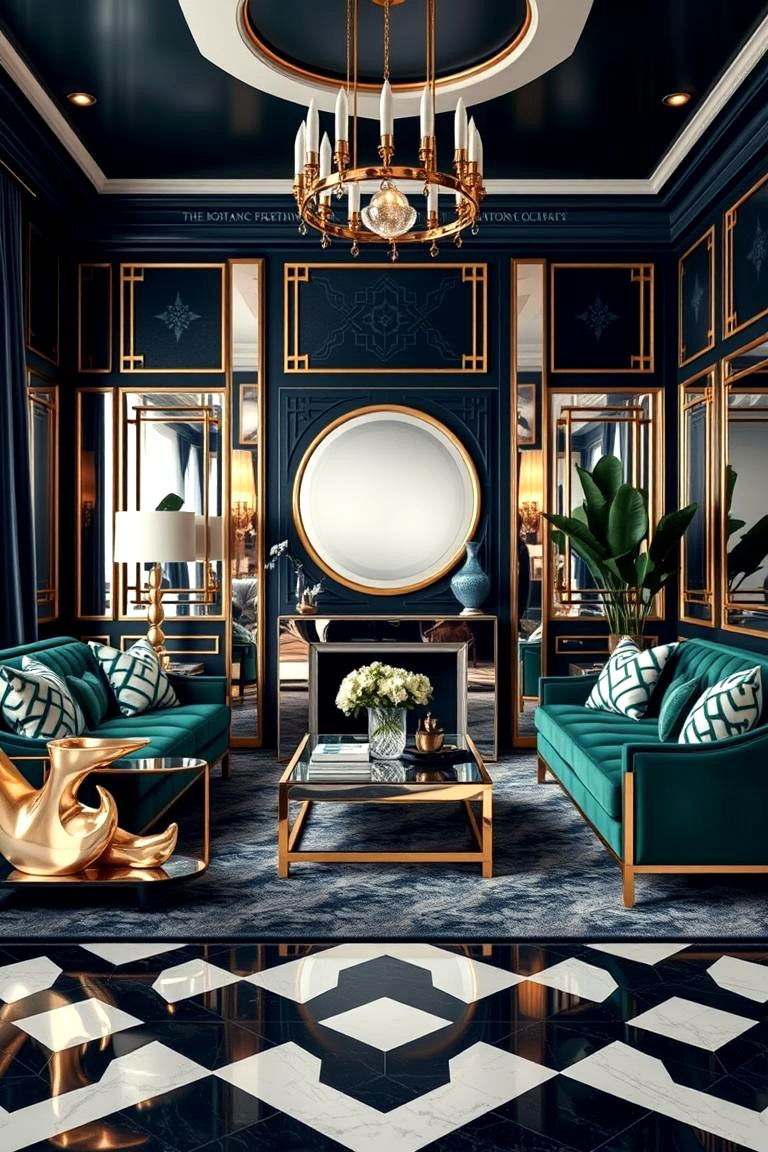Art Deco Glamour - 24 Aesthetic Living Room Ideas