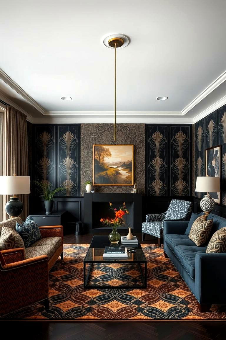 Art Deco Inspiration - 24 Moody Living Room Ideas
