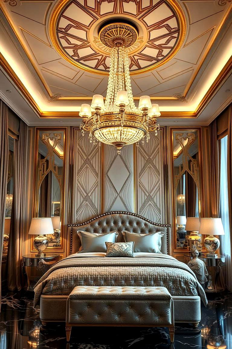 Art Deco Inspiration - 24 Bedroom Chandelier Ideas