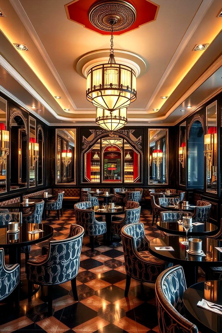 Art Deco Inspired Cigar Lounge - 24 Cigar Room Ideas