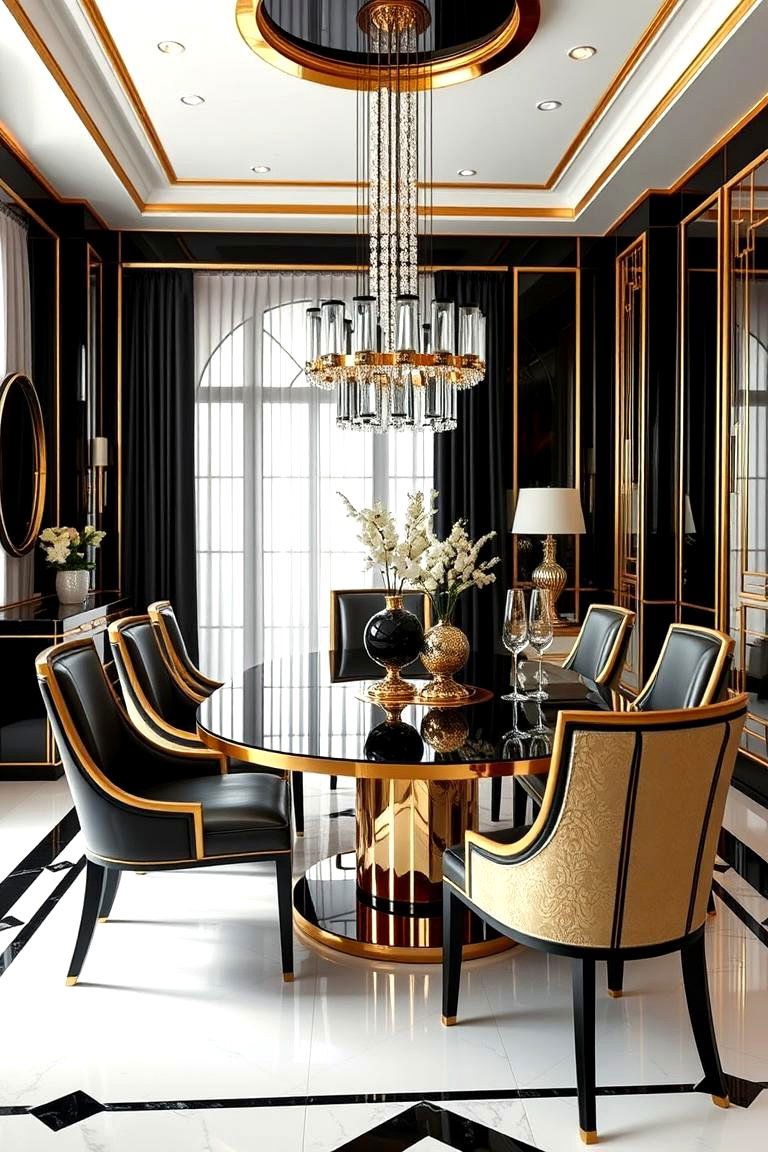 Art Deco Inspired Design - 24 Moody Dining Room Ideas