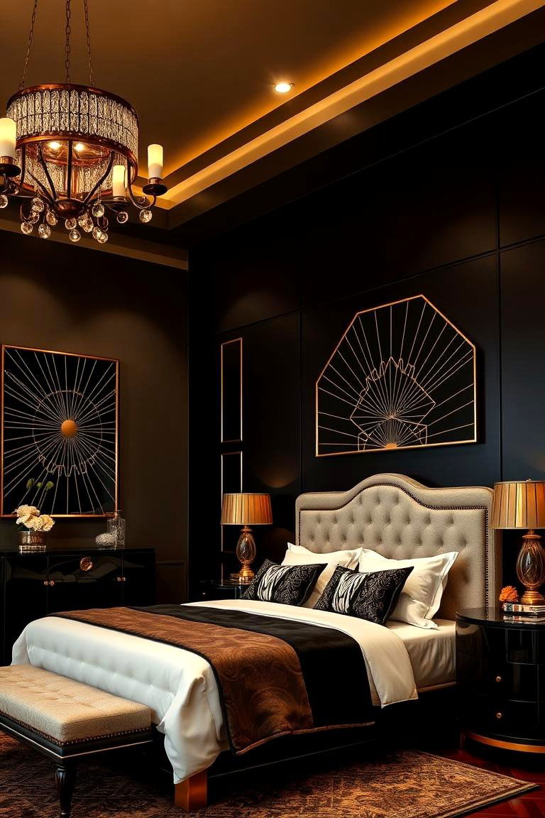 Art Deco Inspired Headboard Design - 24 Art Deco Bedroom Ideas