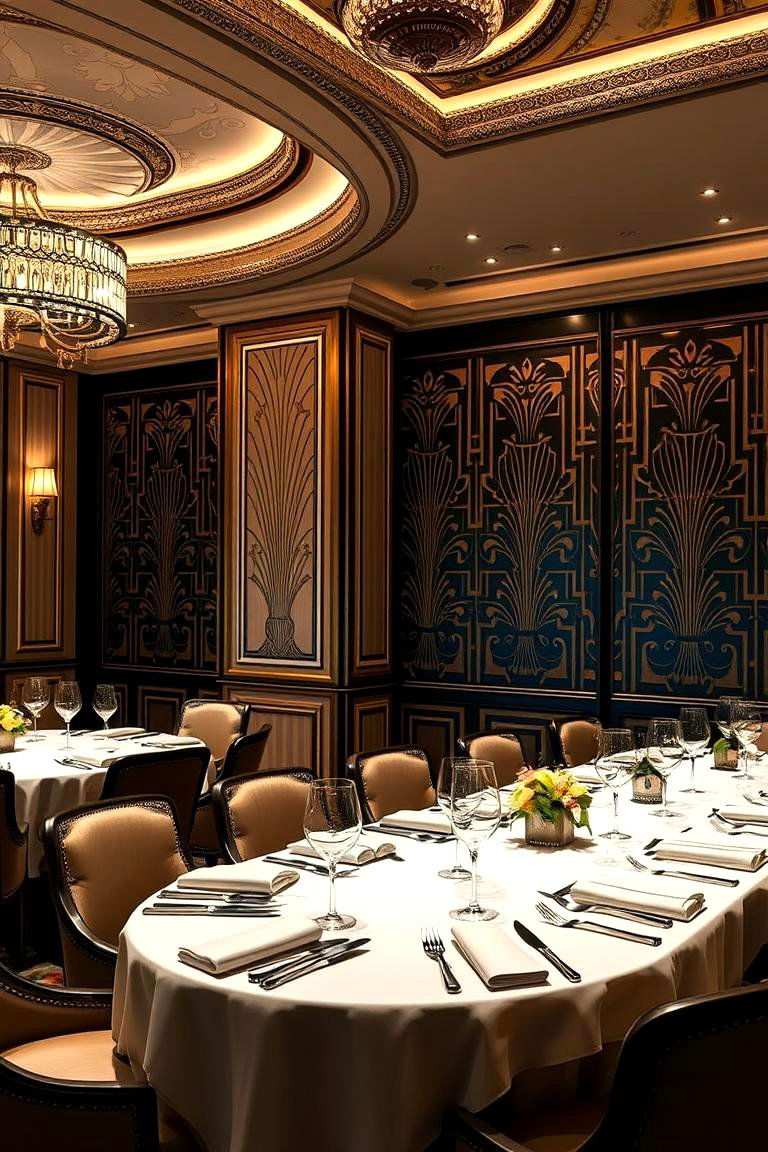 Art Deco Inspired Panels - 24 Dining Room Wall Paneling Ideas