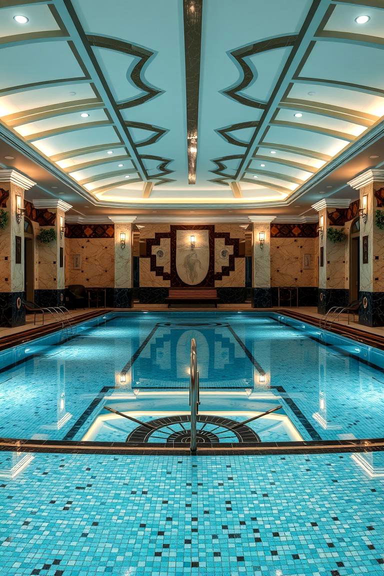 Art Deco Inspired Pool Design - 24 Indoor Pool Ideas