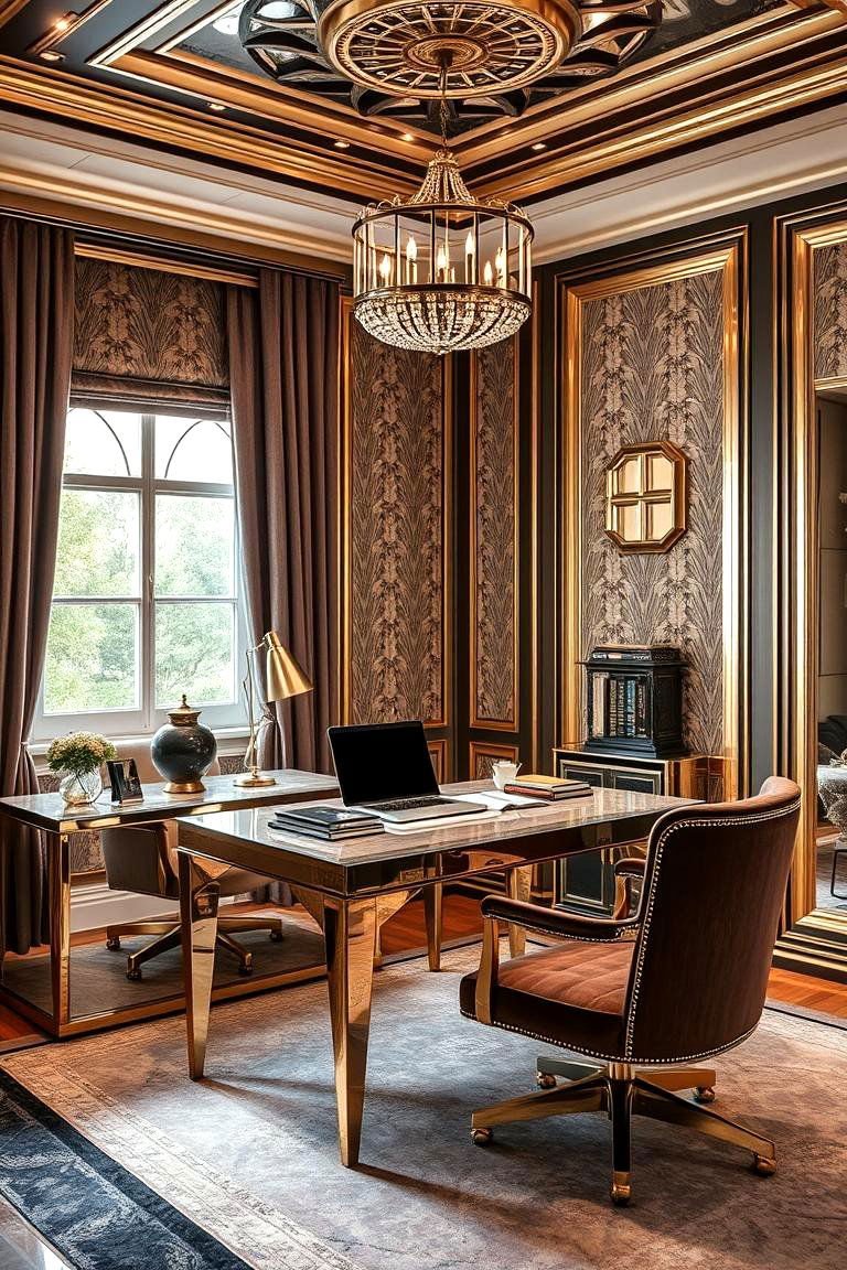 Art Deco Inspired Study - 24 Study Room Ideas