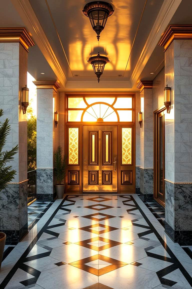 Art Deco Inspired Tiles - 24 Front Porch Tile Ideas
