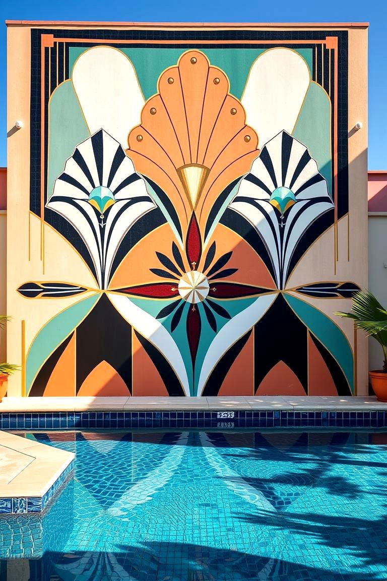 Art Deco Pool Mural - 24 Pool Murals