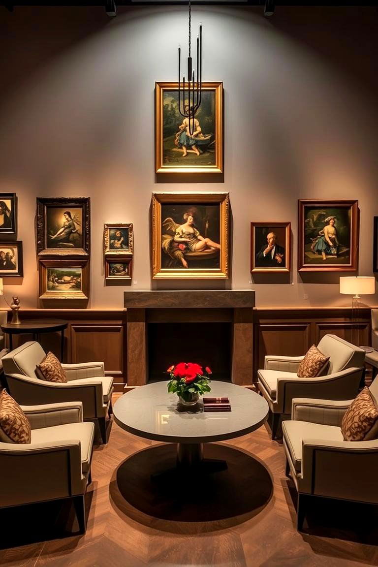 Art Gallery Cigar Lounge - 24 Cigar Room Ideas