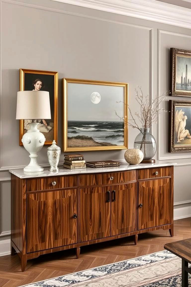 Art Gallery Inspired Console - 24 Tv Console Decor Ideas