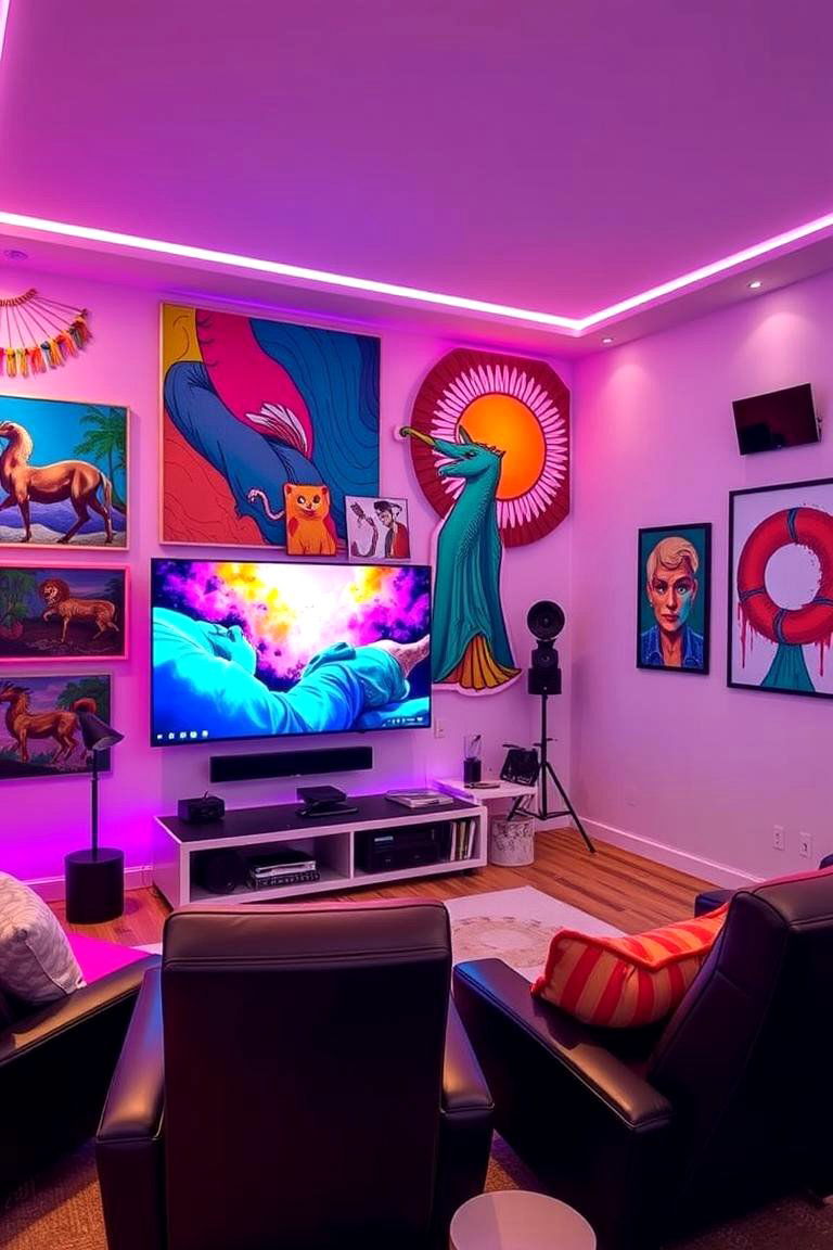 Art Inspired Media Haven - 24 Media Room Ideas