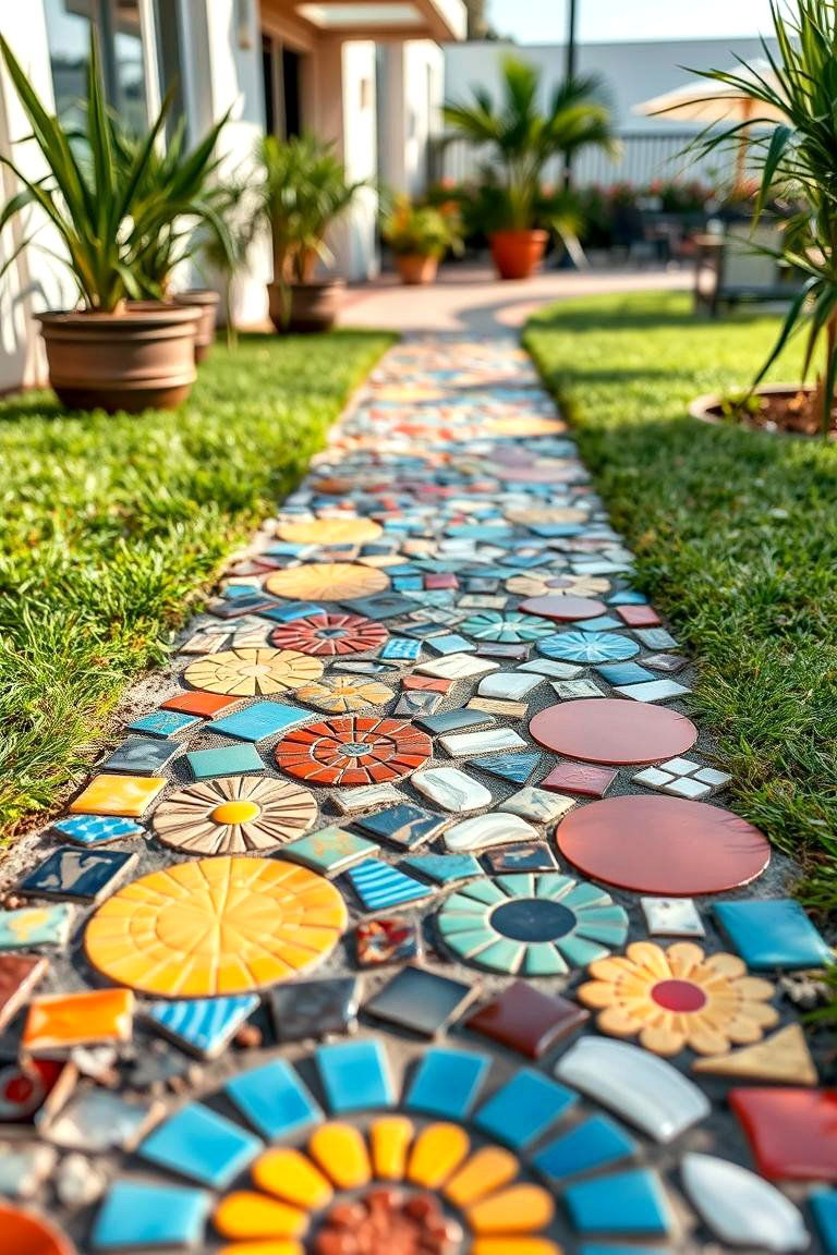 Art Inspired Mosaic Path - 24 walkway ideas
