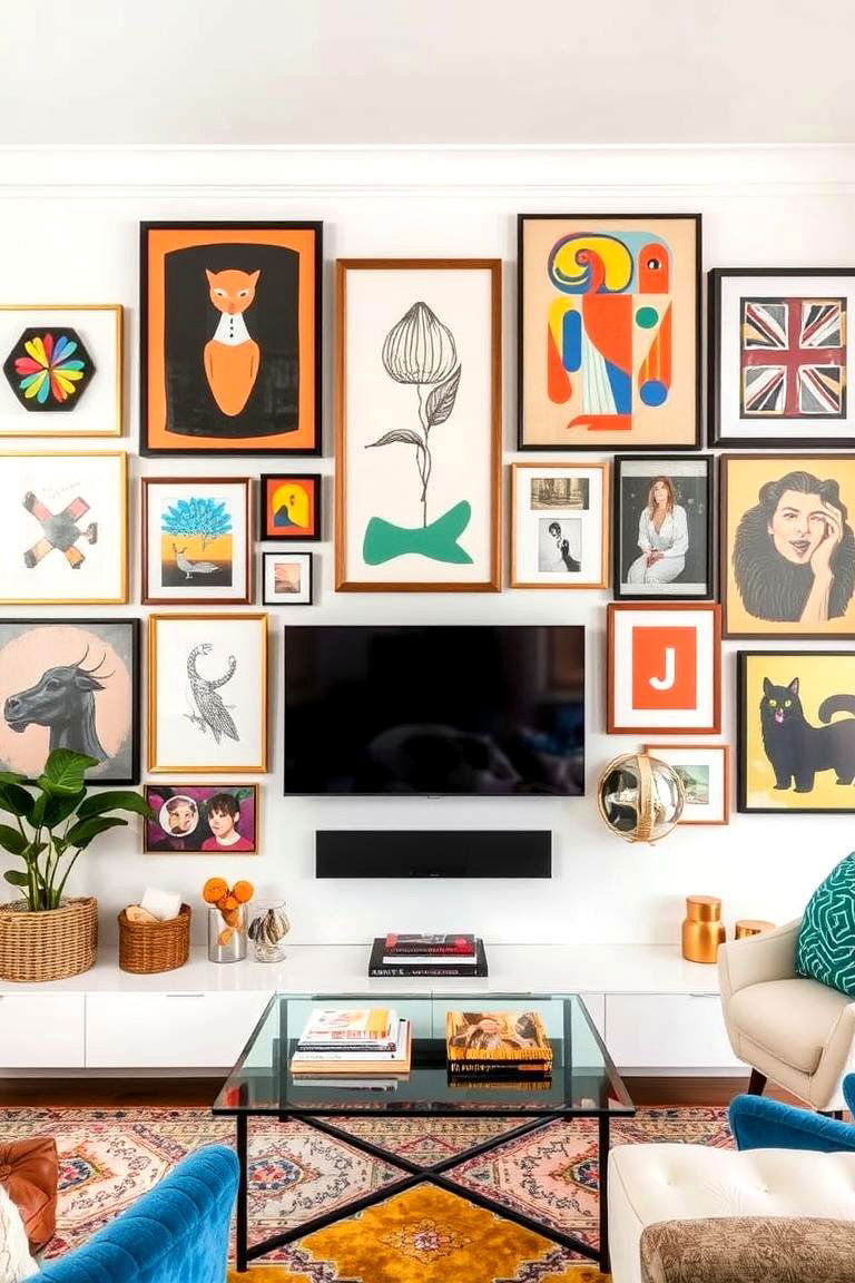 Art Inspired TV Wall - 24 Tv Wall Ideas