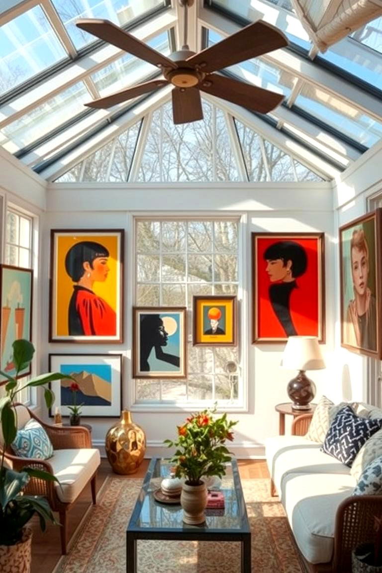 Art Integrated Space - 24 Mid-century Modern Sunroom Ideas