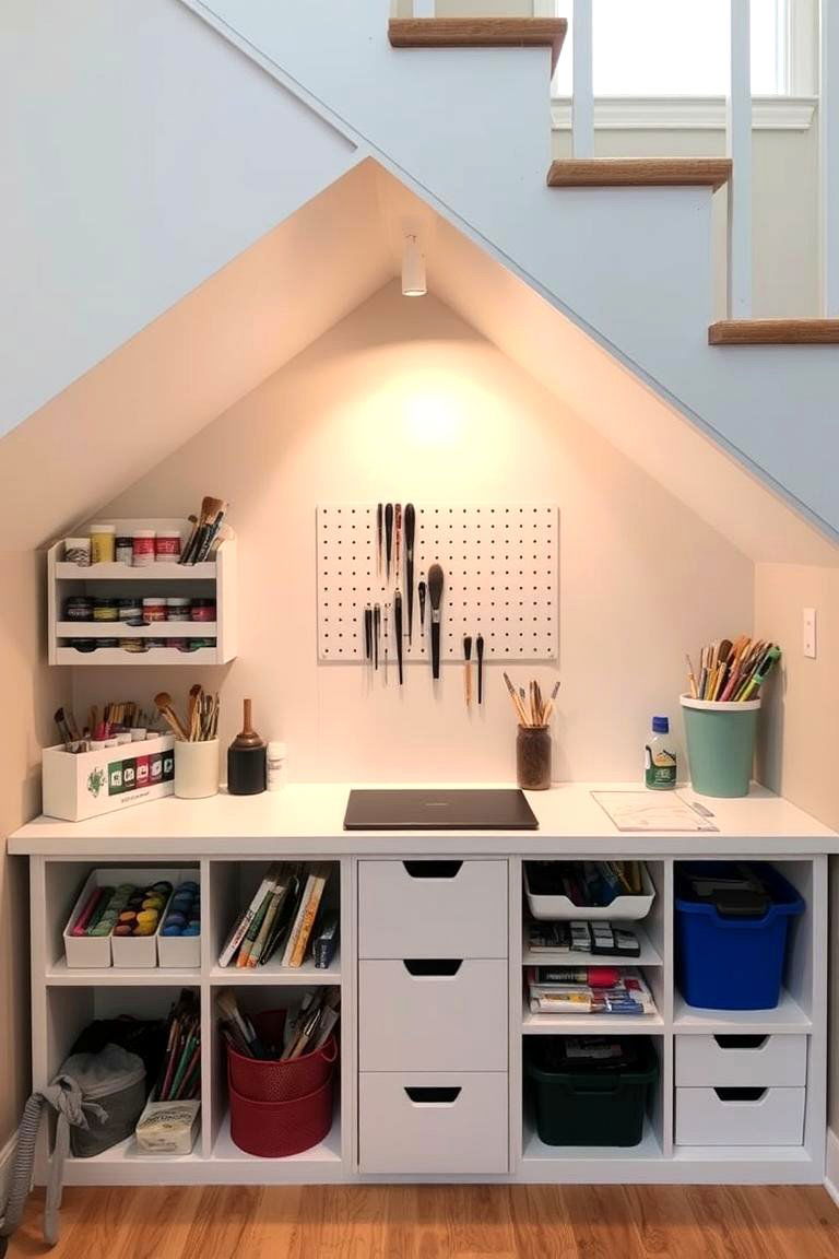 Art Supply Station - 24 Under Stair Storage Ideas