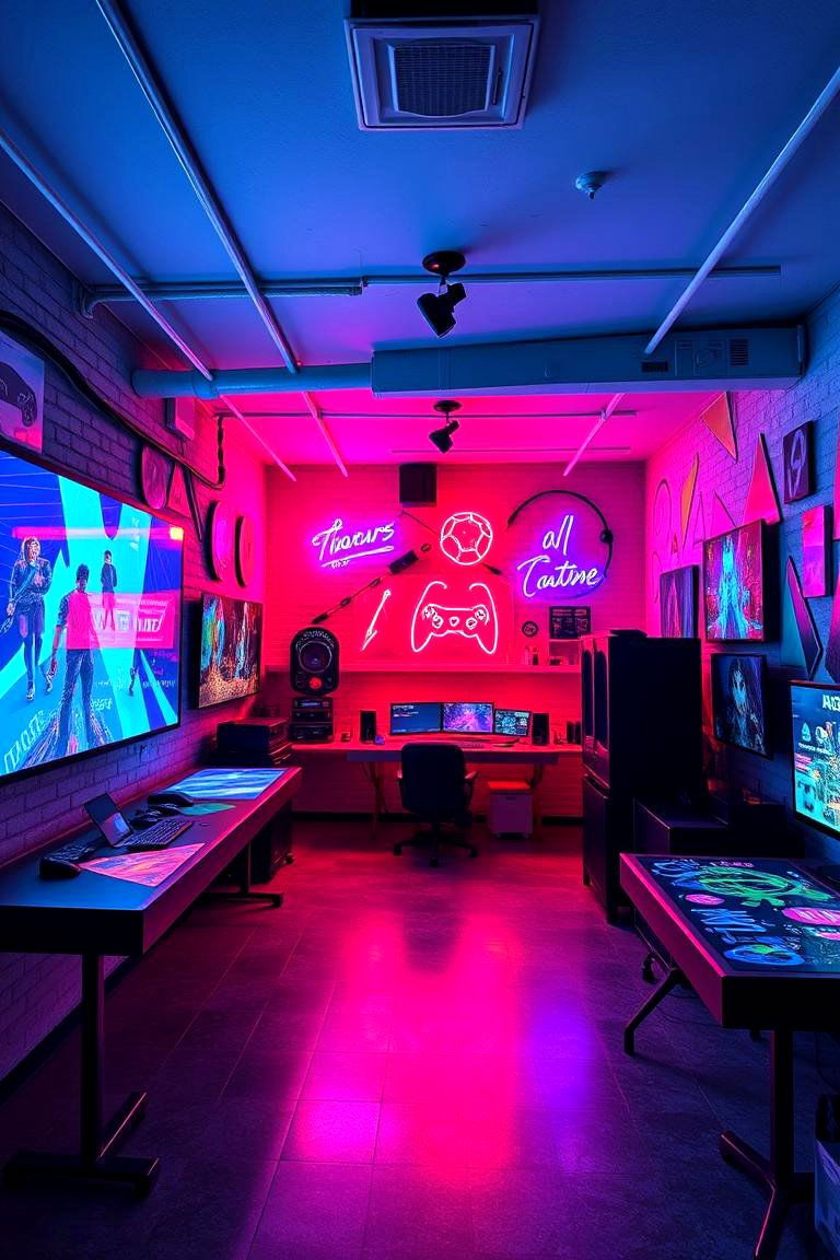 Art and Gaming Fusion Studio - 24 Basement Game Room Ideas