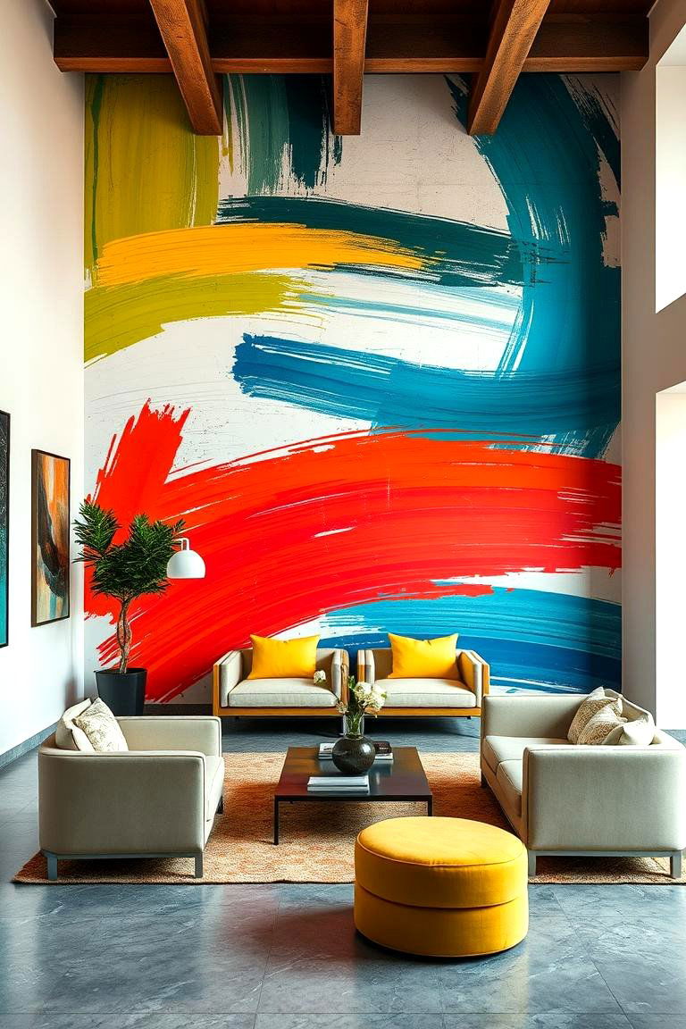 Artful Brush Stroke Murals - 24 Chinoiserie Living Room Ideas