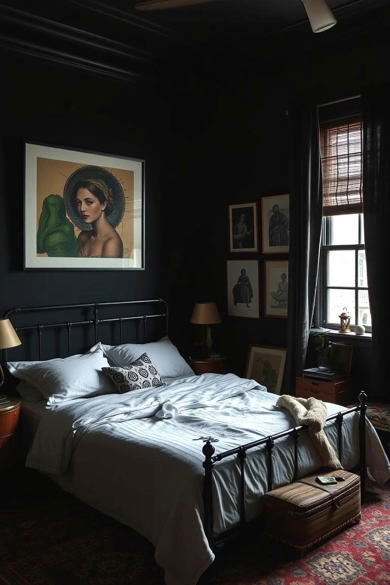 Artful Darkness - 24 Dark Bedroom Ideas