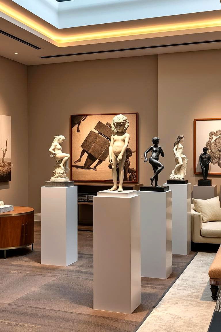 Artful Display of Sculptures - 24 Ralph Lauren Living Room Ideas