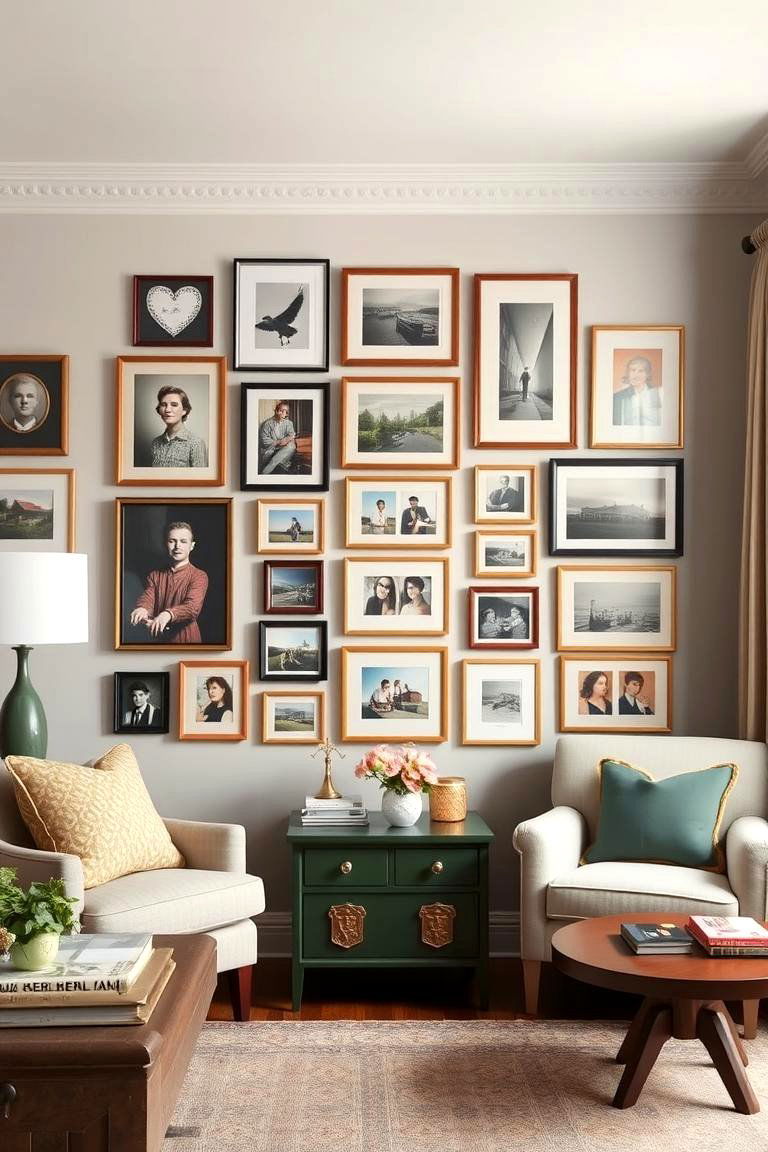Artful Gallery Walls - 24 Preppy Living Room Ideas