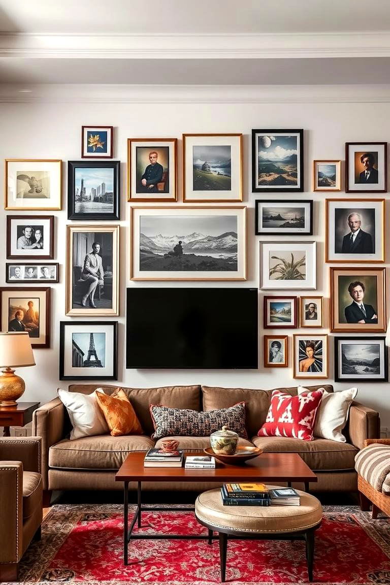 Artful Gallery Walls - 24 Joanna Gaines Living Room Ideas