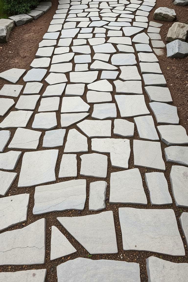 Artful Irregular Stone Walkway - 24 Stone Walkway Ideas
