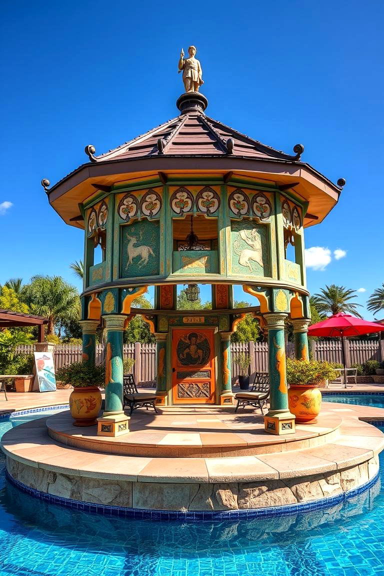Artful Pavilion Design - 24 Pool Gazebo Ideas