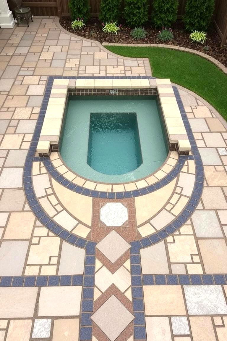 Artful Paving Stones - 24 Hot Tub Landscaping Ideas