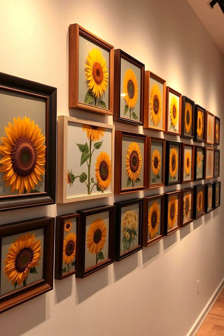 Artful Sunflower Photo Frames - 24 Sunflower Bedroom Ideas