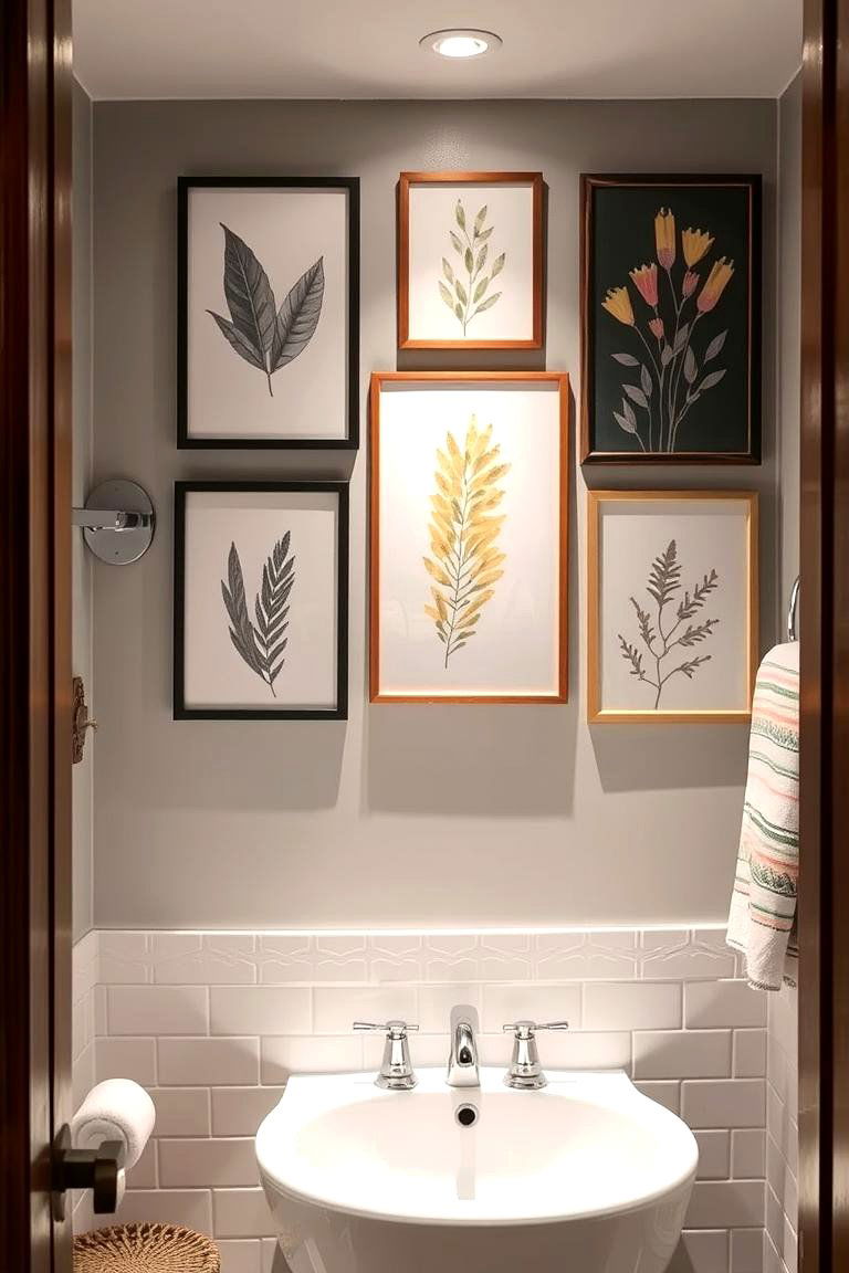 Artful Wall Decor Accents - 24 Cozy Bathroom Ideas