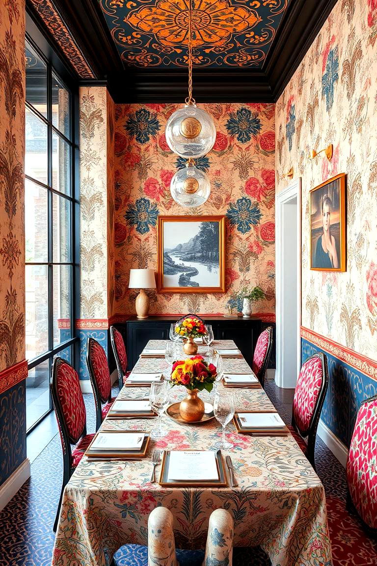 Artful Wallpaper Accents - 24 Dining Room Wainscoting Ideas