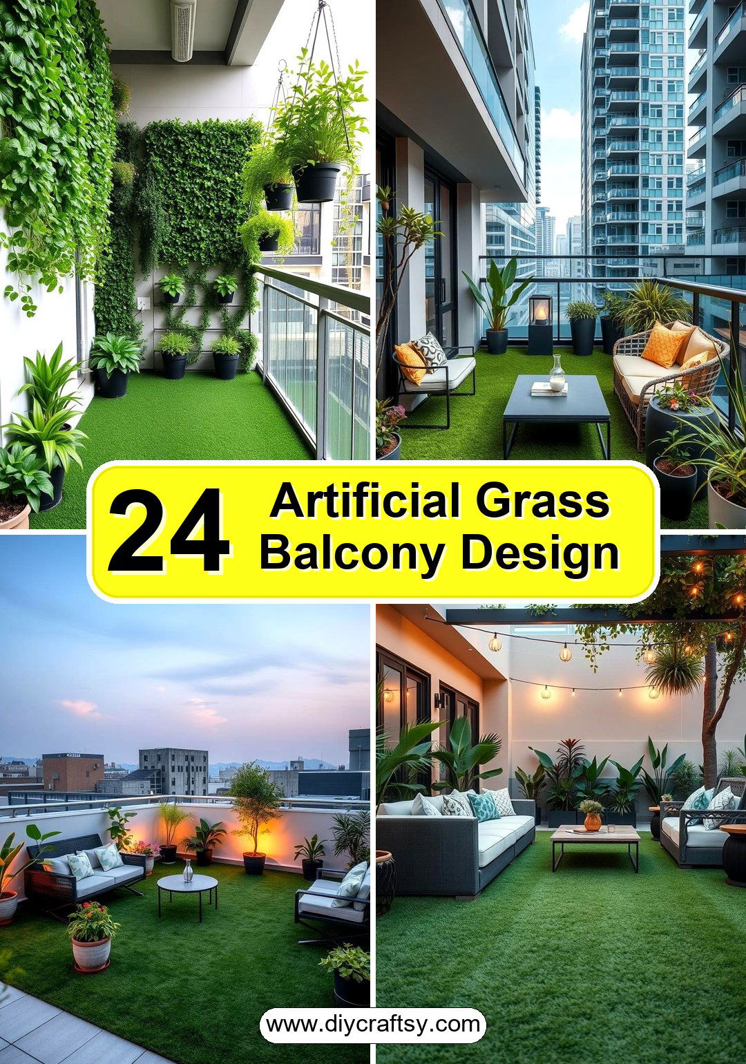 Artificial Grass Balcony Design