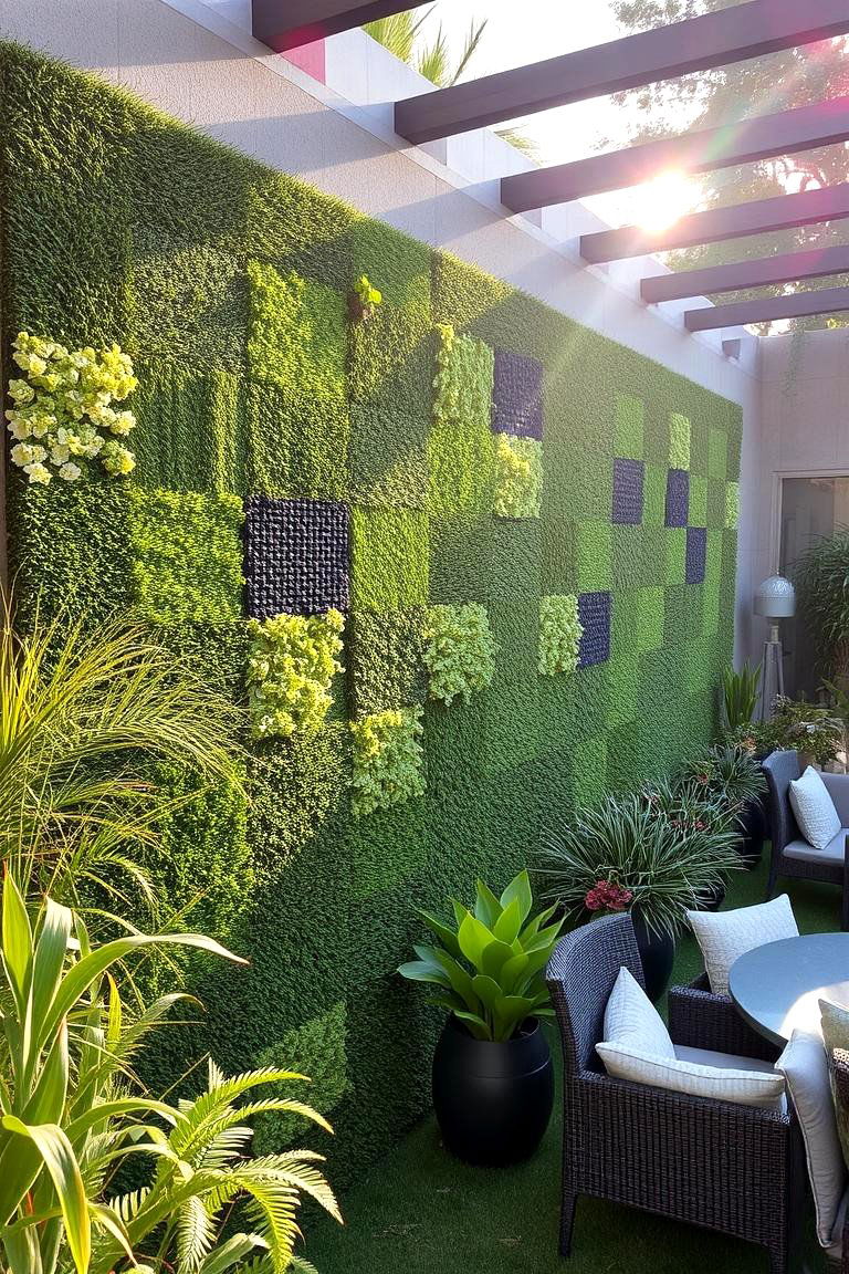 Artificial Grass Panel for Outdoor Spaces - 24 Artificial Grass Wall Design Ideas