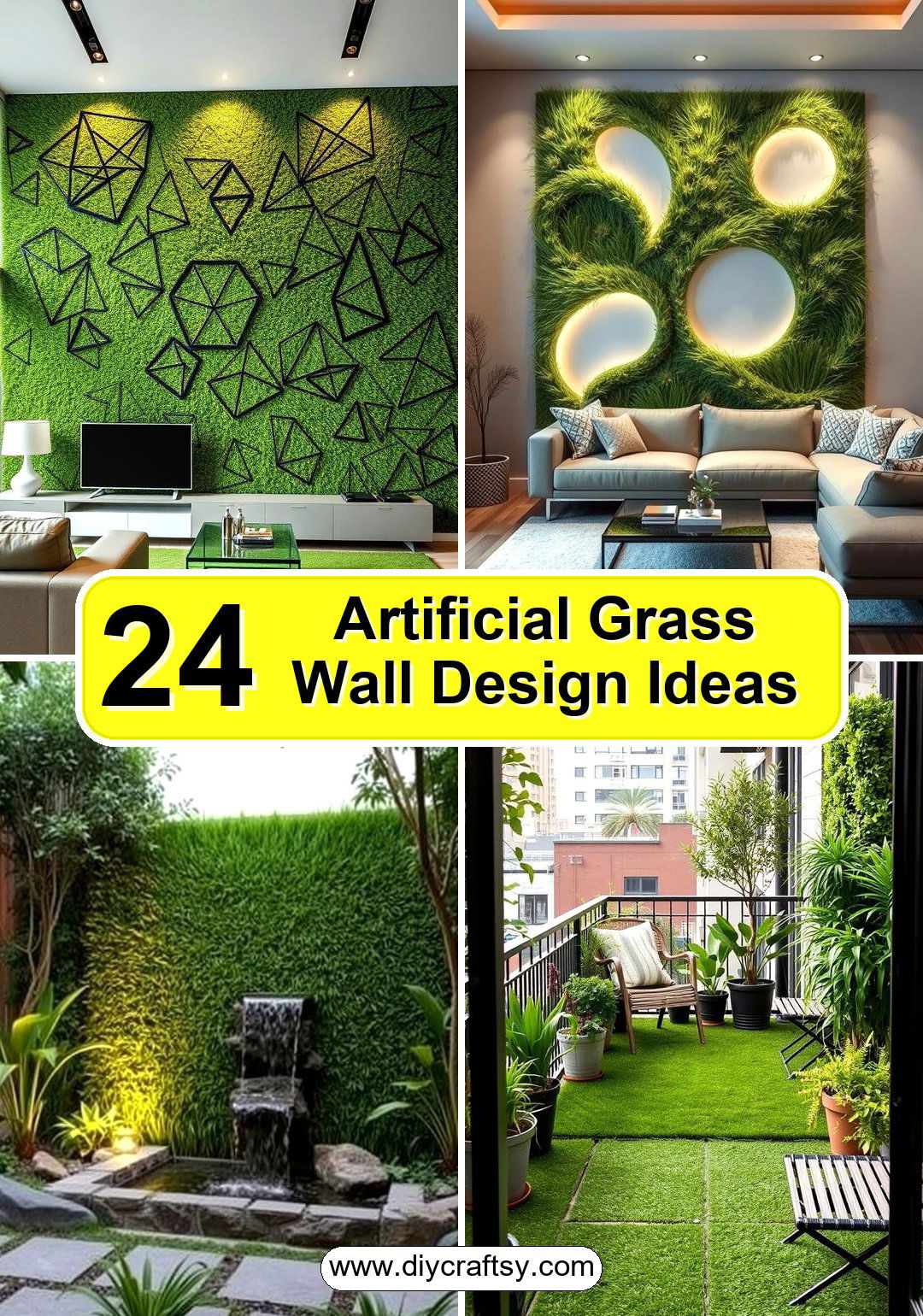 Artificial Grass Wall Design Ideas