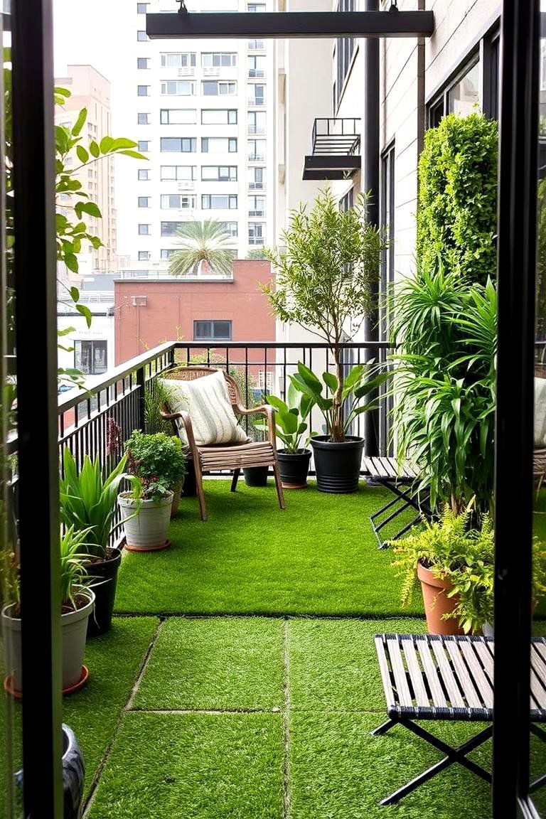 Artificial Grass for Balcony Gardens - 24 Artificial Grass Wall Design Ideas