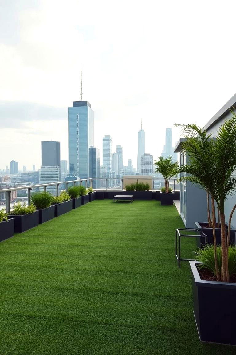 Artificial Grass for Rooftop Gardens - 24 Artificial Grass Wall Design Ideas