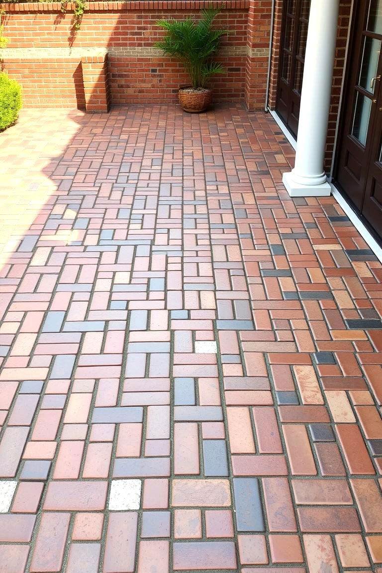 Artisan Brick Mosaic Patio - 24 Brick Patio Ideas