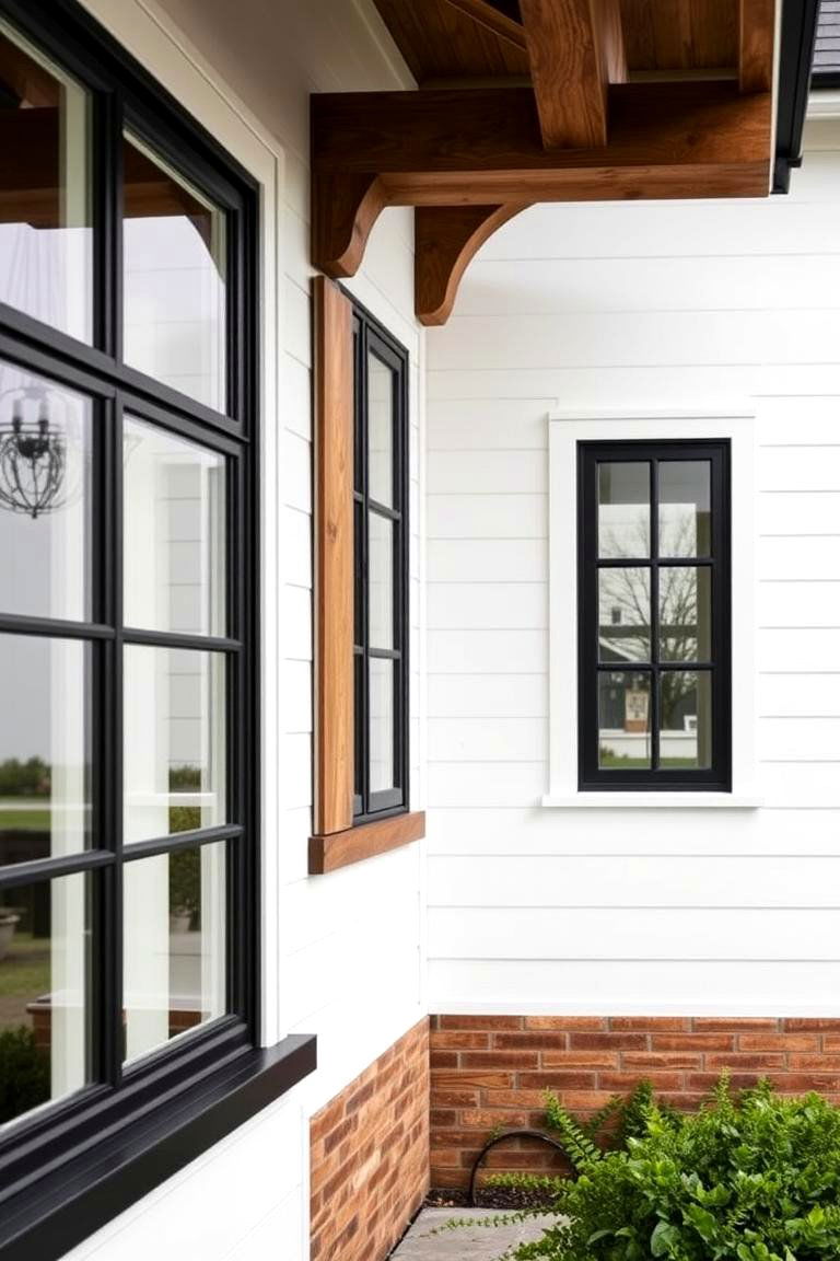 Artisan Crafted Details - 24 White Farmhouse With Black Windows Ideas