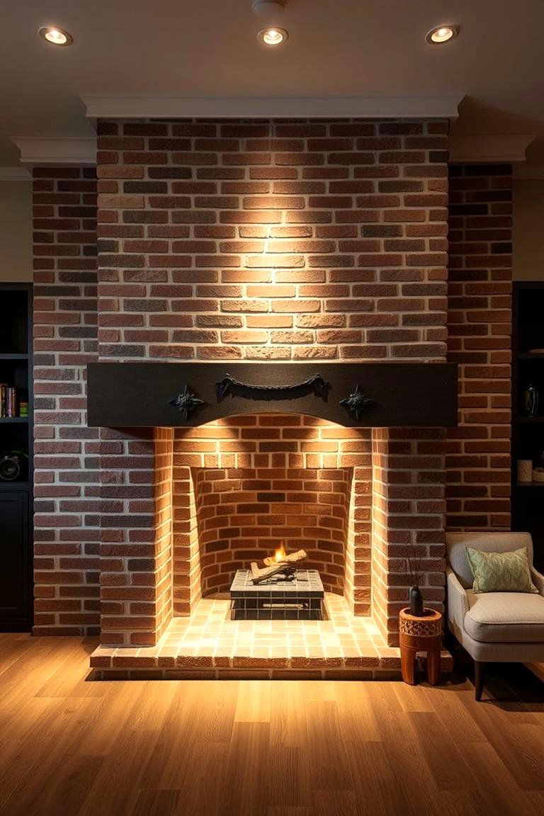 Artisan Crafted Focal Point - 24 Rustic Brick Fireplace Ideas