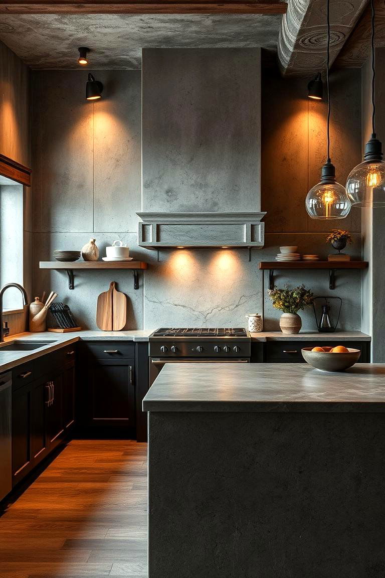 Artisan Enhanced Concrete Floor - 24 Concrete Floor Kitchen Ideas