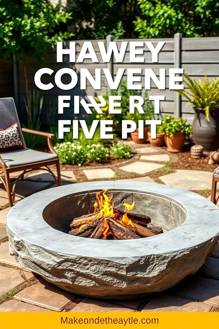 Artisan Hand Poured Concrete Fire Pit - 24 Concrete Paver Patio Fire Pit Ideas