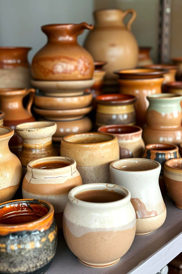 Artisan Pottery Displays - 24 Bohemian Desert Decor Ideas