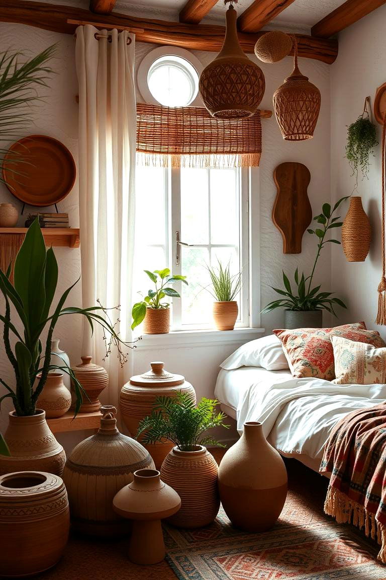 Artisan Pottery and Ceramic Accents - 24 Boho Dorm Room Ideas