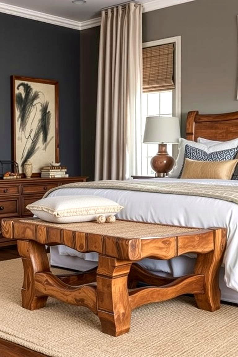 Artisanal Handcrafted Bench - 24 Bedroom Seating Area Ideas