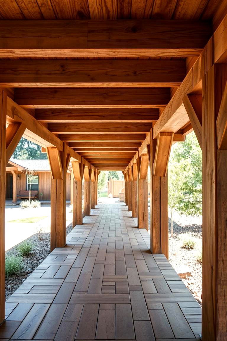 Artisanal Handcrafted Wood Walkway - 24 Covered Walkway Ideas